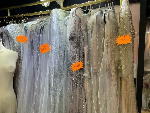 水晶珠繡蕾絲婚紗禮服